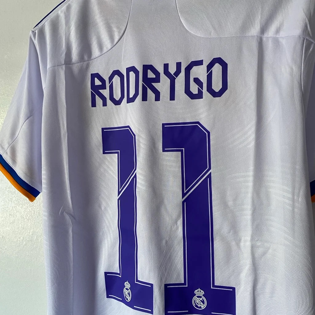 Real Madrid 2021/22 Home Rodrygo #11 CL FINAL